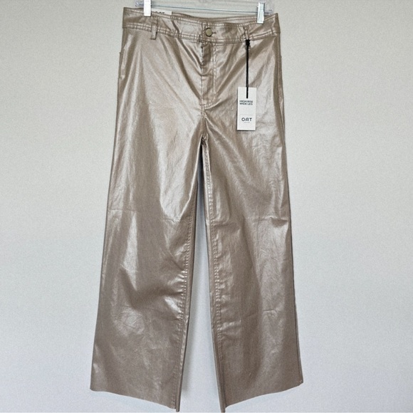 OAT New York High Rise Wide Leg Metallic Pants (BR666) - Picture 4 of 10
